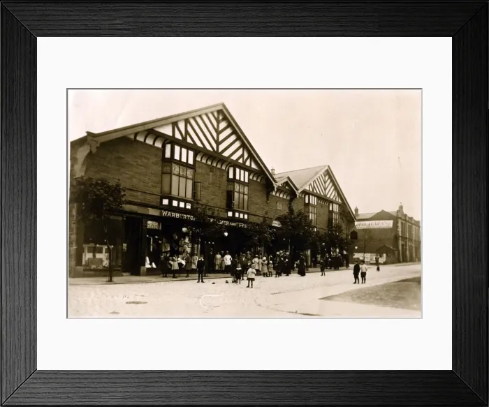 Framed Print : Part-timbered Market Hall Building, Unknown Location Framed Print : Part-timbered Market Hall Building, Unknown Location