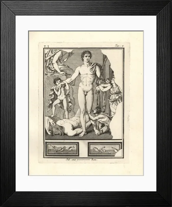 Framed Print : Theseus standing over the slain Minotaur in Crete Framed Print : Theseus standing over the slain Minotaur in Crete
