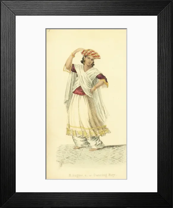 Framed Print : Bhugtee or dancing boy, India Framed Print : Bhugtee or dancing boy, India