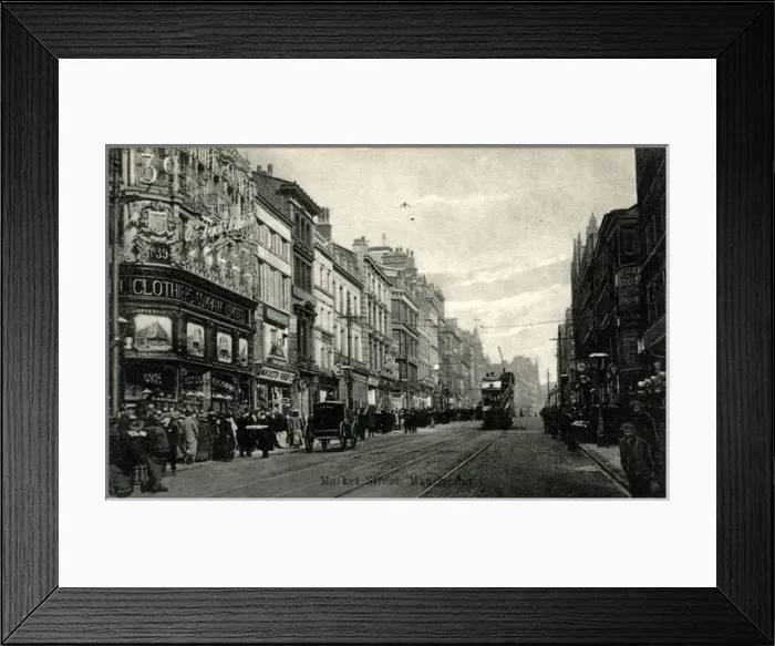 Framed Print : Market Street, Manchester, Lancashire Framed Print : Market Street, Manchester, Lancashire