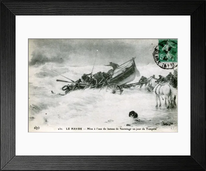 Framed Print : Lifeboat in a Storm, Le Harvre Framed Print : Lifeboat in a Storm, Le Harvre