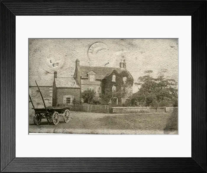 Framed Print : Farmhouse & Cart, Though to be Lostock Hall, Lancashire Framed Print : Farmhouse & Cart, Though to be Lostock Hall, Lancashire