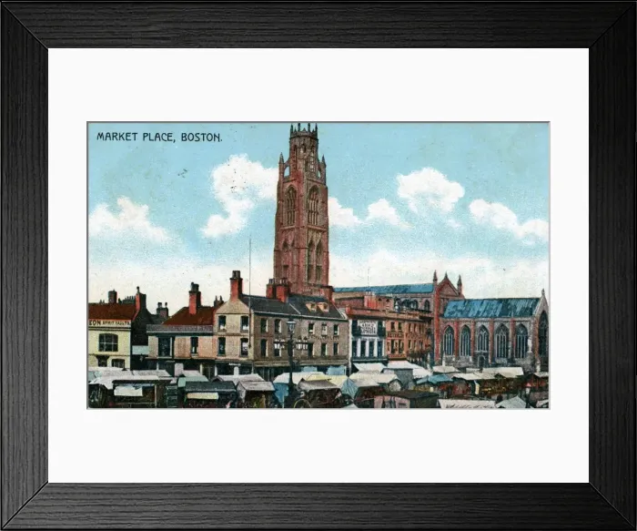 Framed Print : Market Place, Boston, Lancashire Framed Print : Market Place, Boston, Lancashire