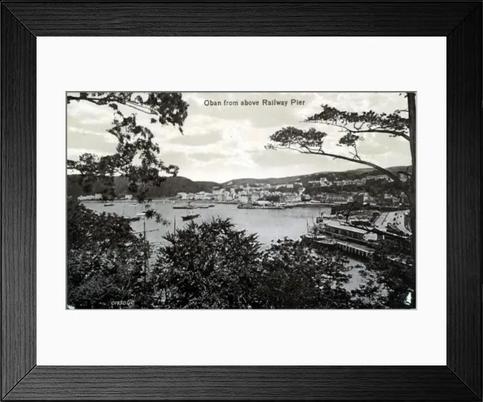 Framed Print : The Town from above Railway Pier, Oban, Argyllshire Framed Print : The Town from above Railway Pier, Oban, Argyllshire