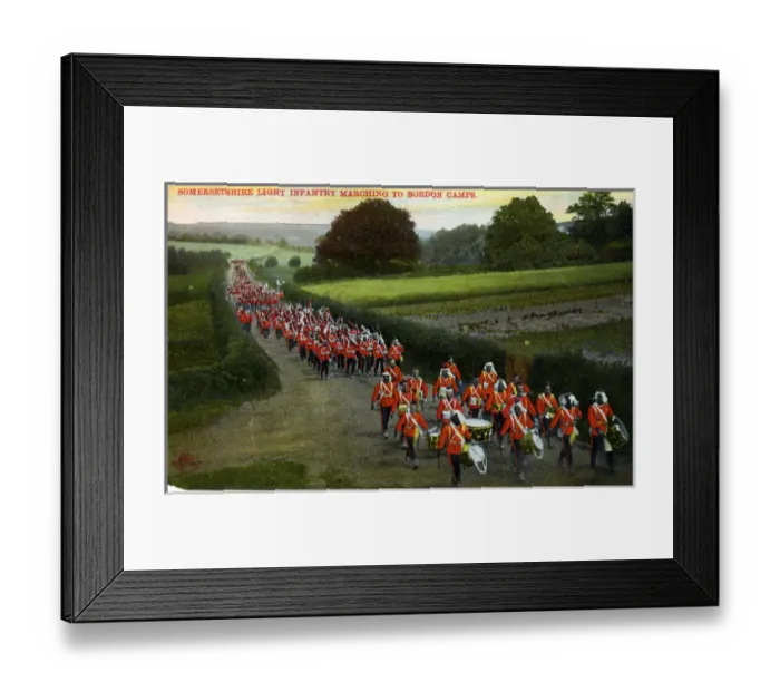 Framed Print : Somersetshire Light Infantry Marching to Bordon Camps, Hamps Framed Print : Somersetshire Light Infantry Marching to Bordon Camps, Hamps