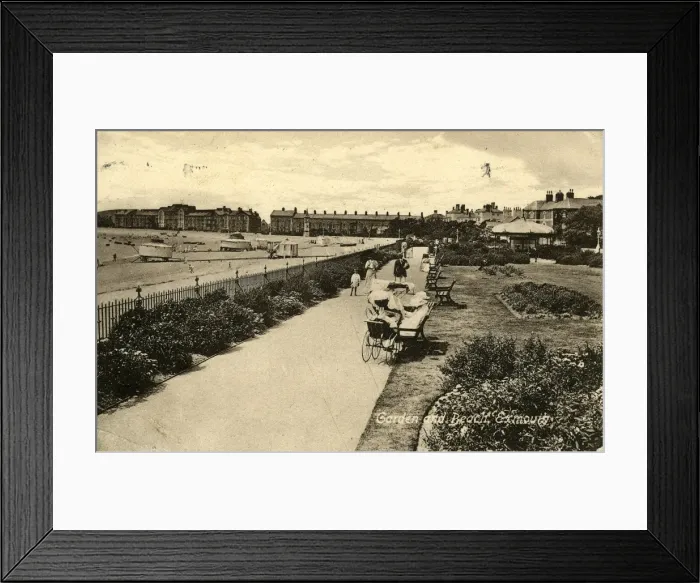 Framed Print : Garden & Beach, Exmouth, Devon Framed Print : Garden & Beach, Exmouth, Devon