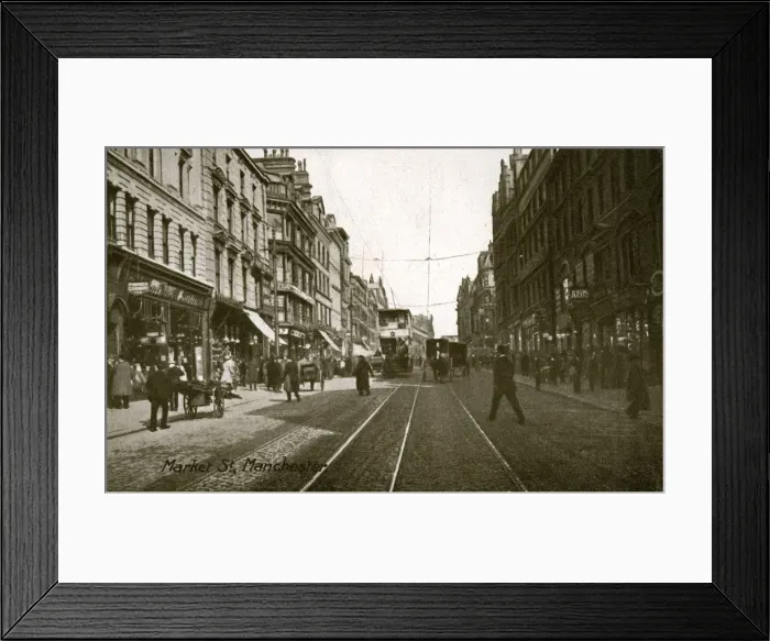 Framed Print : Market Street, Manchester, Lancashire Framed Print : Market Street, Manchester, Lancashire