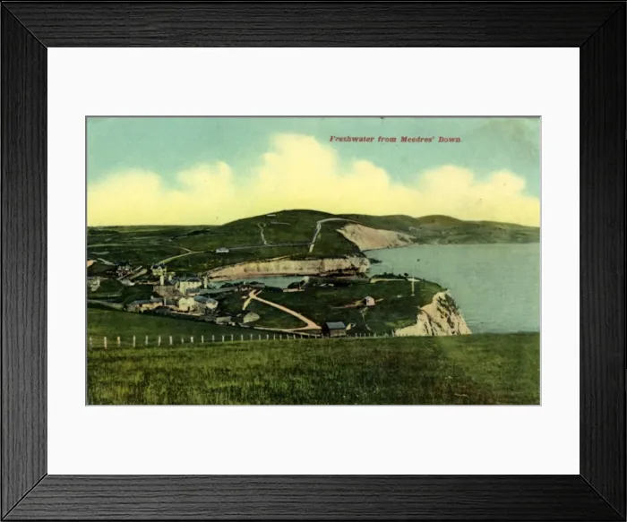 Framed Print : The Town from Meedres Down, Freshwater, Isle of Wight Framed Print : The Town from Meedres Down, Freshwater, Isle of Wight