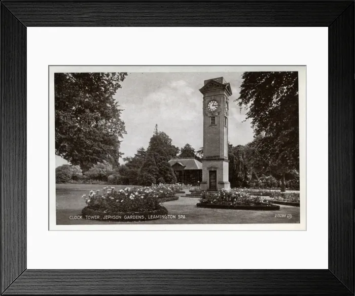 Framed Print : Clock Tower, Jephson Gardens, Warwickshire Framed Print : Clock Tower, Jephson Gardens, Warwickshire