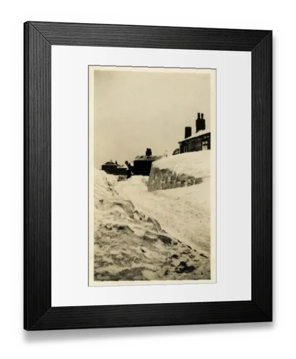 Framed Print : Houses in the Snow, Heath Hill, Shropshire Framed Print : Houses in the Snow, Heath Hill, Shropshire