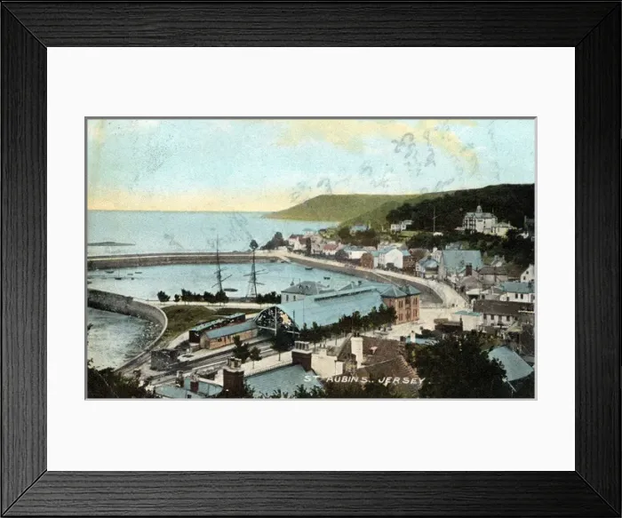 Framed Print : The Town, Harbour & Railway Station, St Aubins, Jersey Framed Print : The Town, Harbour & Railway Station, St Aubins, Jersey