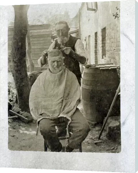 Barber, England. Date: 1900s