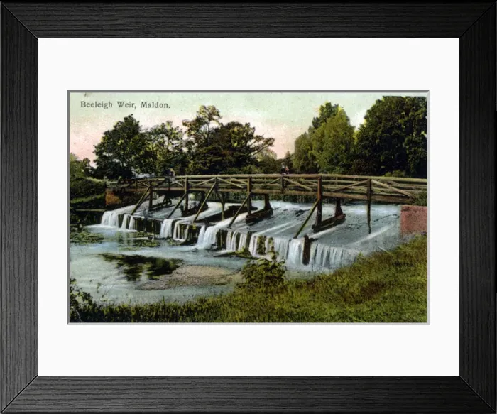 Framed Print : The Weir & Timber Bridge, Beeleigh, Essex Framed Print : The Weir & Timber Bridge, Beeleigh, Essex