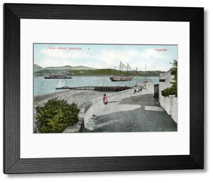Framed Print : Harbour & Ferry, Bangor, Gwynedd