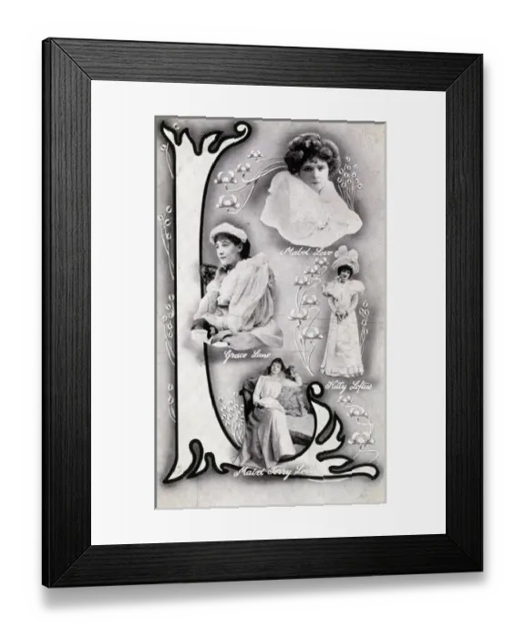 Framed Print : Actresses Mabel Love, Grace Lane, Kitty Loftus & Mabel Terry Framed Print : Actresses Mabel Love, Grace Lane, Kitty Loftus & Mabel Terry