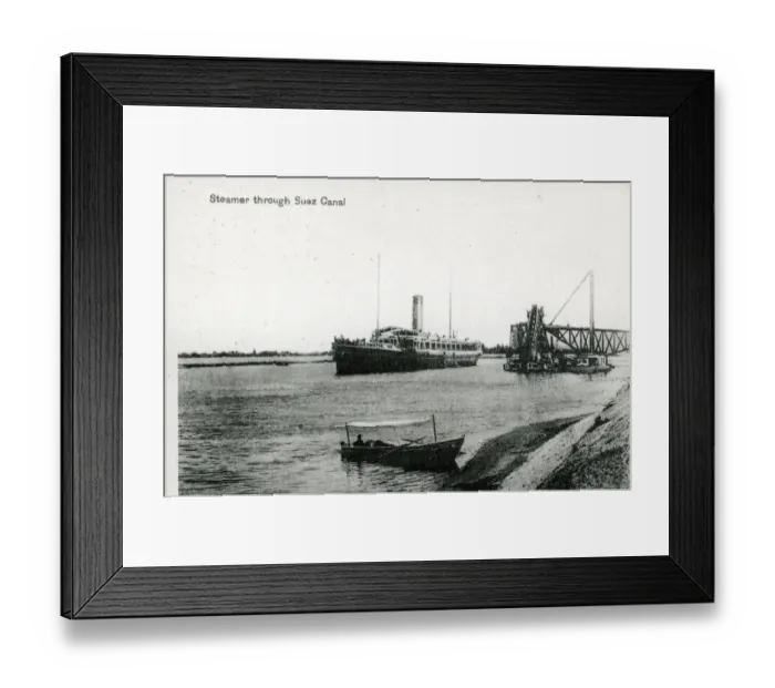 Framed Print : Steamer Through Suez Canal, Suez Framed Print : Steamer Through Suez Canal, Suez