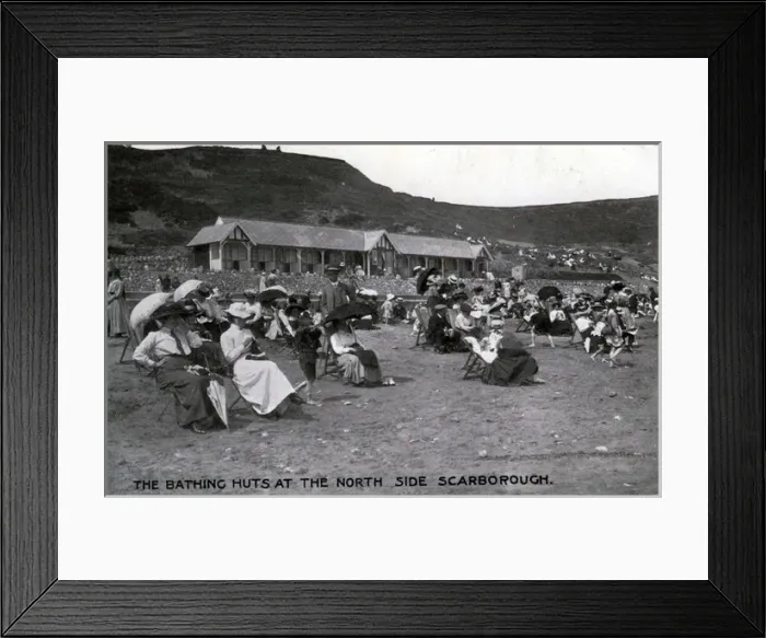 Framed Print : Seated Ladies in Edwardian Dress with Parasols, Scarborough Framed Print : Seated Ladies in Edwardian Dress with Parasols, Scarborough