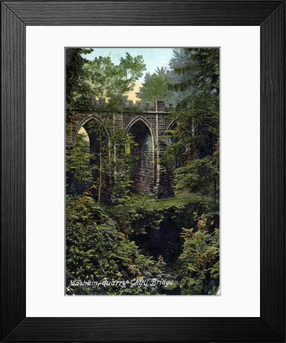 Framed Print : Ghyll Bridge, Masham Quarry, Yorkshire Framed Print : Ghyll Bridge, Masham Quarry, Yorkshire