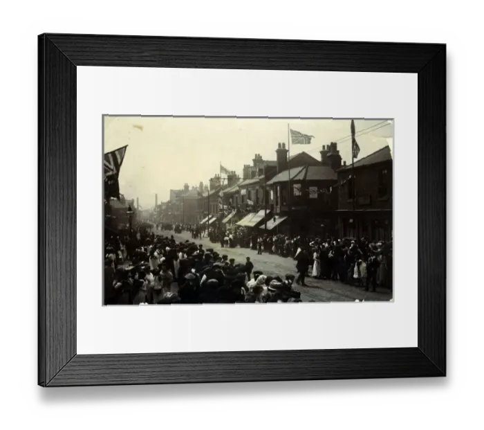 Framed Print : Main St - King George VII Procession, Mexborough, Yorkshire Framed Print : Main St - King George VII Procession, Mexborough, Yorkshire