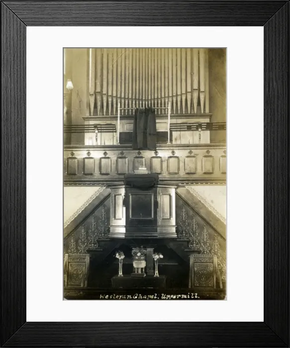 Framed Print : Wesleyan Chapel Interior, Uppermill, Yorkshire Framed Print : Wesleyan Chapel Interior, Uppermill, Yorkshire