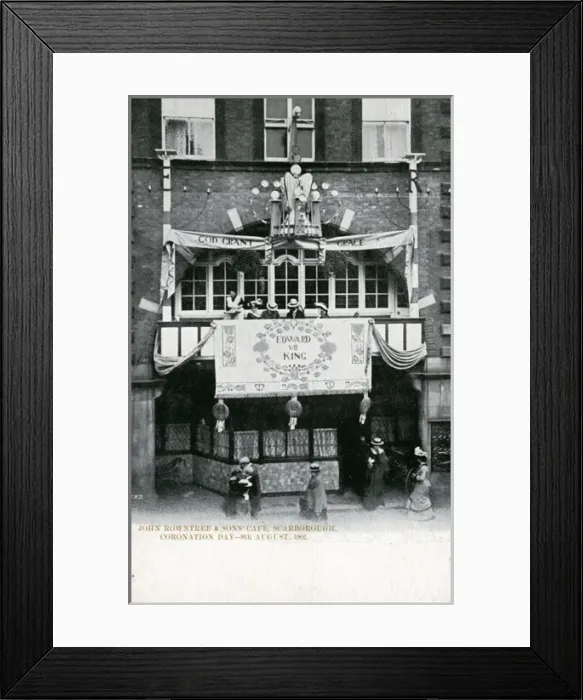 Framed Print : John Rowntree & Sons Cafe - Coronation Celebrations, Scarbor Framed Print : John Rowntree & Sons Cafe - Coronation Celebrations, Scarbor