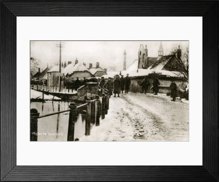 Framed Print : Snow Scene with World War One Soldiers, Codford, Wiltshire Framed Print : Snow Scene with World War One Soldiers, Codford, Wiltshire