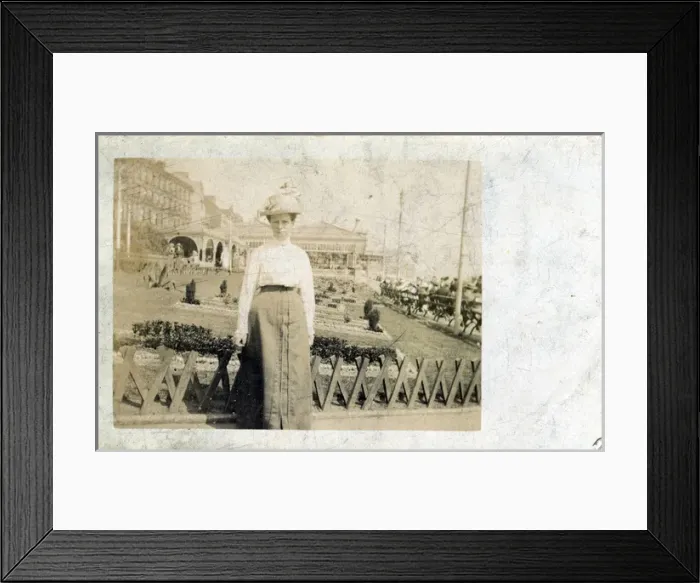 Framed Print : Edwardian Lady at the Spa, Bridlington, Yorkshire Framed Print : Edwardian Lady at the Spa, Bridlington, Yorkshire