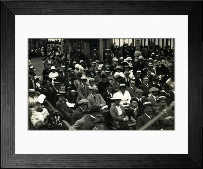 Framed Print : Deck-Chaired Crowd on the Front, Bournemouth, Dorset Framed Print : Deck-Chaired Crowd on the Front, Bournemouth, Dorset