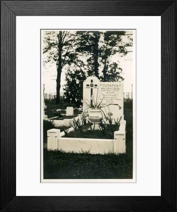 Framed Print : Gravestone of Ethel Louisa Caunter, Southampton, Hampshire Framed Print : Gravestone of Ethel Louisa Caunter, Southampton, Hampshire