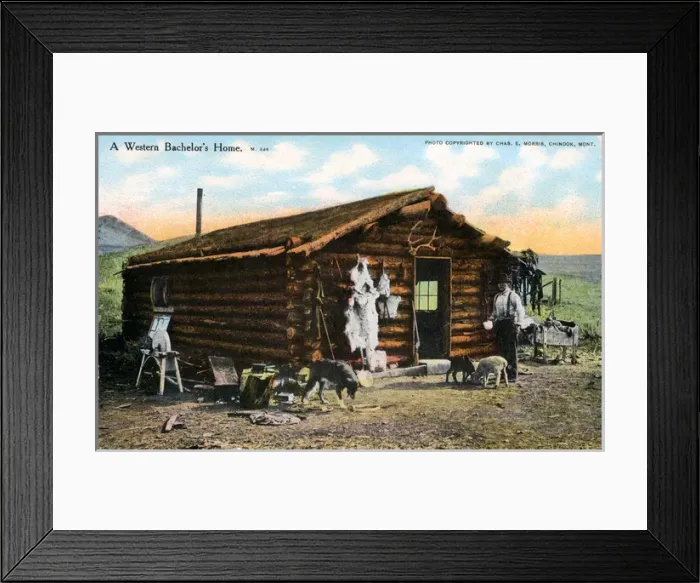 Framed Print : A Cowboy Bachelors Home, Western Frontier, Montana Framed Print : A Cowboy Bachelors Home, Western Frontier, Montana
