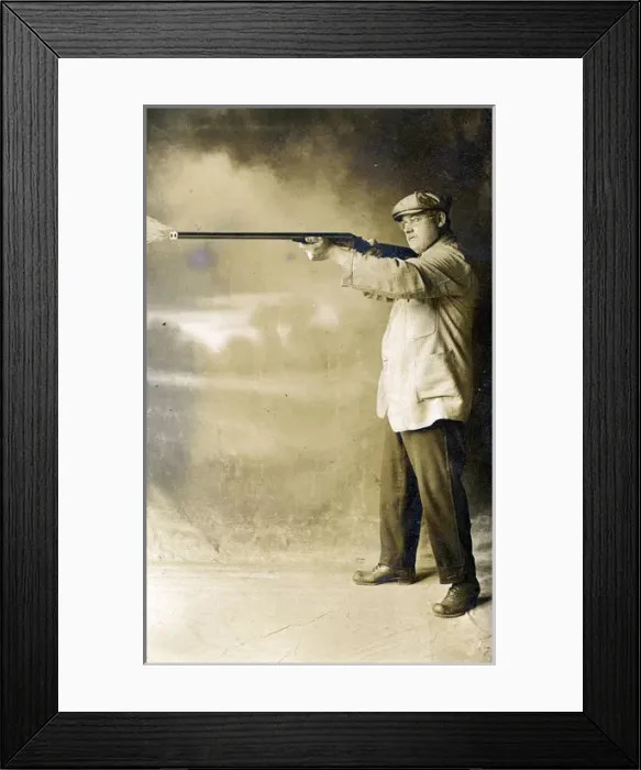 Framed Print : Man with Rifle (Poss. Winchester), Philadelphia, Pennsylvani Framed Print : Man with Rifle (Poss. Winchester), Philadelphia, Pennsylvani