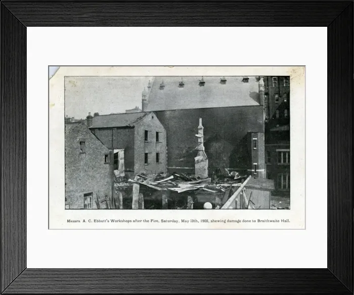Framed Print : Fire at AC Ebbutts Workshops, Croydon, London Framed Print : Fire at AC Ebbutts Workshops, Croydon, London