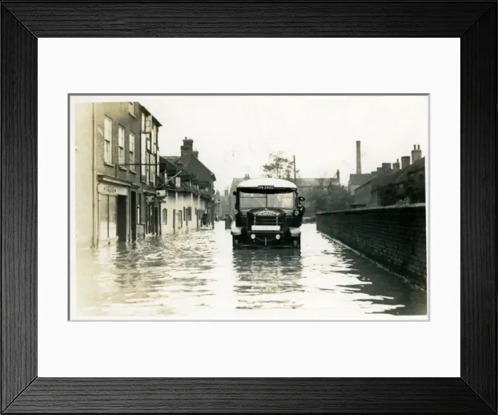 Framed Print : Street in Flood, Kettlebrook, Staffordshire Framed Print : Street in Flood, Kettlebrook, Staffordshire