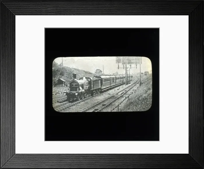 Framed Print : Train Approaching Station - 4-2-2 Stirling Locomotive Framed Print : Train Approaching Station - 4-2-2 Stirling Locomotive