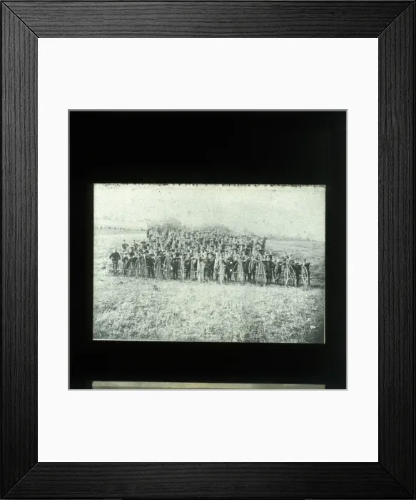 Framed Print : Mass Gathering of Cyclists with Penny-farthing Bicycles & Tr Framed Print : Mass Gathering of Cyclists with Penny-farthing Bicycles & Tr