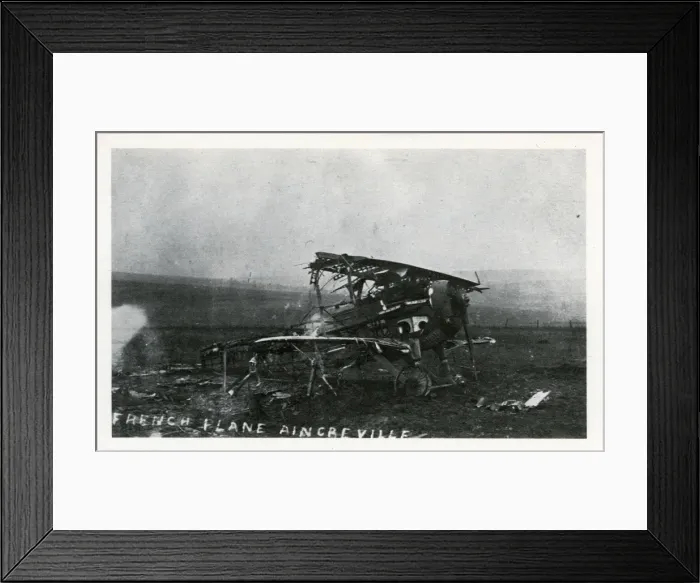 Framed Print : Wrecked French Biplane, Aincreville, Meuse Framed Print : Wrecked French Biplane, Aincreville, Meuse