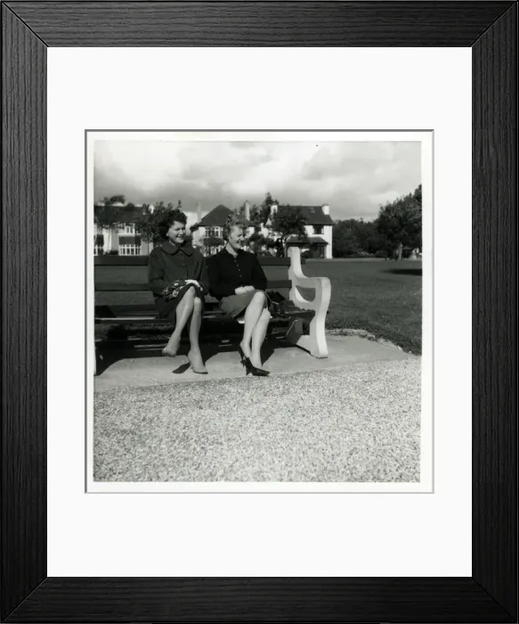 Framed Print : Ladies on Bench, Fawley, Hampshire Framed Print : Ladies on Bench, Fawley, Hampshire