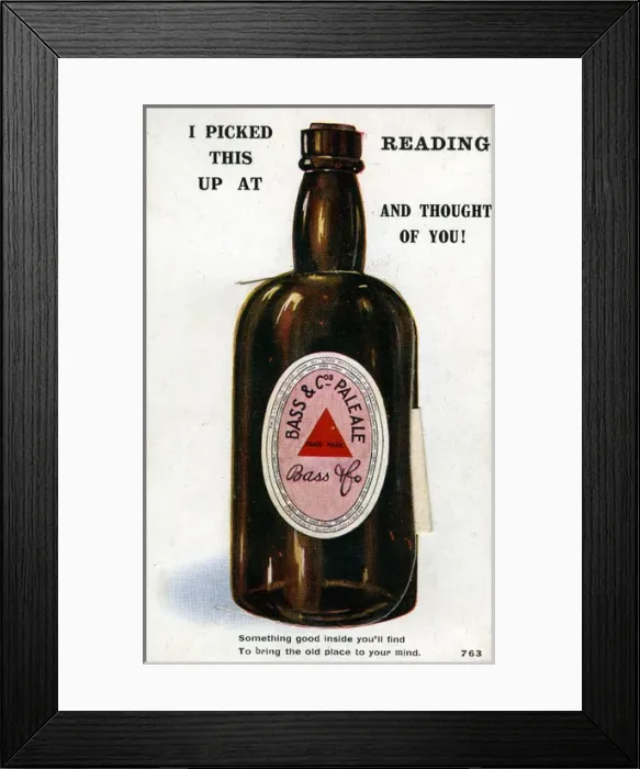 Framed Print : Bass & Co Brewery Novelty Card, Reading, Berkshire Framed Print : Bass & Co Brewery Novelty Card, Reading, Berkshire
