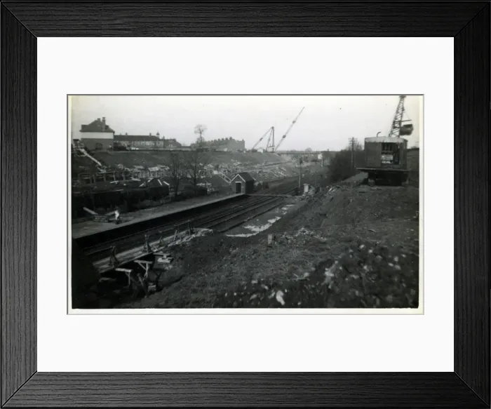 Framed Print : Underground Railway Construction, Leytonstone, London Framed Print : Underground Railway Construction, Leytonstone, London