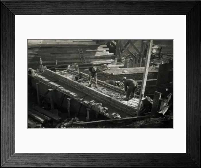 Framed Print : Underground Railway Construction, Leytonstone, London Framed Print : Underground Railway Construction, Leytonstone, London
