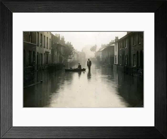 Framed Print : Flooded Street, Thought to be Lowestoft, Suffolk Framed Print : Flooded Street, Thought to be Lowestoft, Suffolk