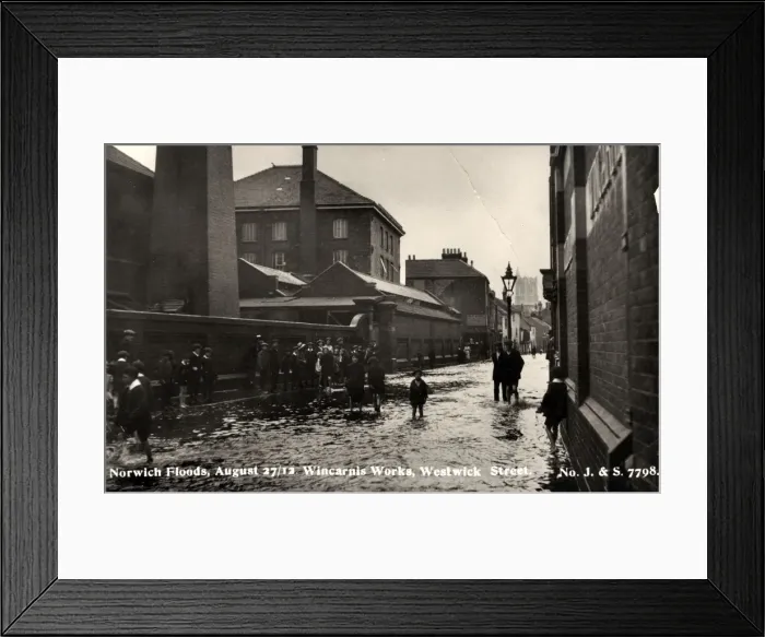 Framed Print : Westwick Street in Flood, Norwich, Norfolk Framed Print : Westwick Street in Flood, Norwich, Norfolk