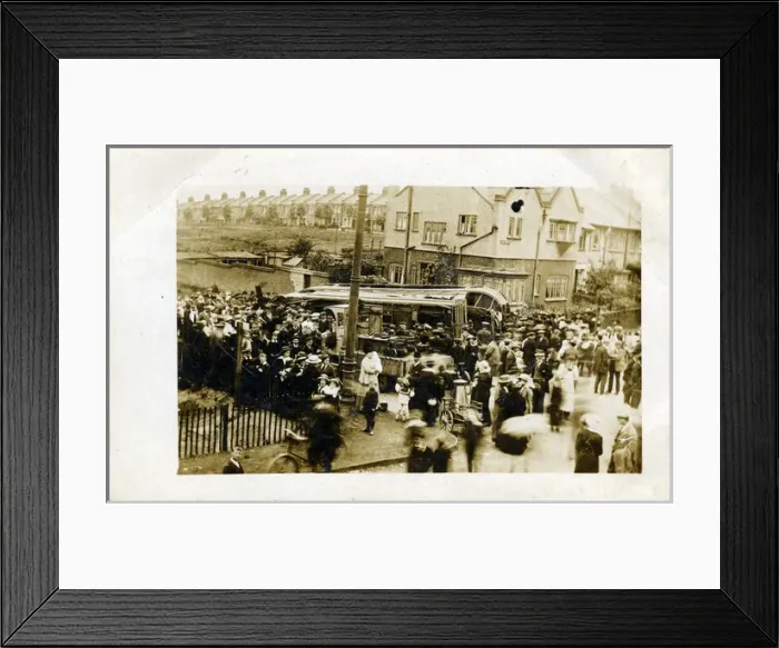 Framed Print : Tram Accident, Unknown location Framed Print : Tram Accident, Unknown location