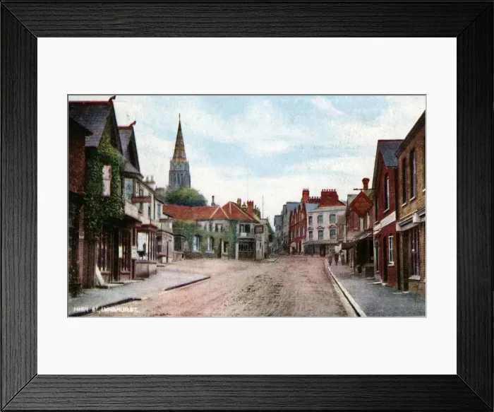 Framed Print : High Street, Lyndhurst, Hampshire Framed Print : High Street, Lyndhurst, Hampshire