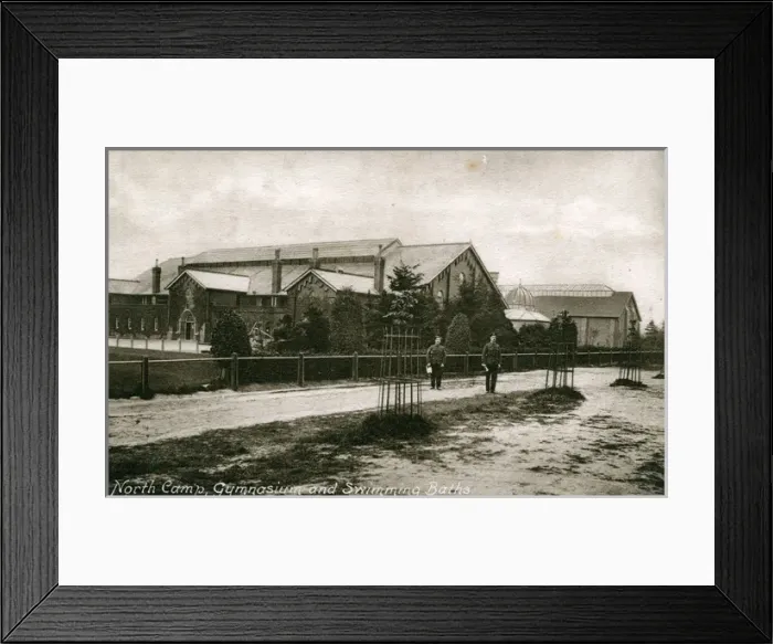Framed Print : Gymnasium & Swimming Baths, North Camp, Hampshire Framed Print : Gymnasium & Swimming Baths, North Camp, Hampshire