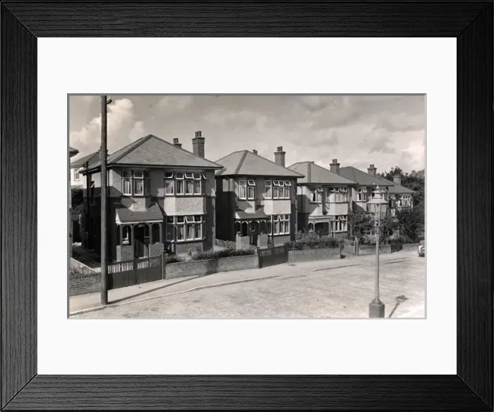 Framed Print : Semi Detached Houses, Bournemouth, Devon Framed Print : Semi Detached Houses, Bournemouth, Devon