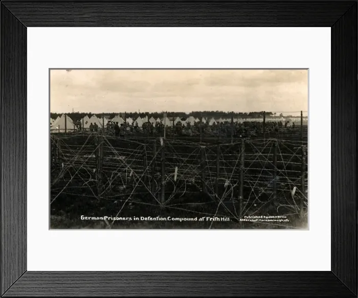 Framed Print : WW1 German Prisoners in Detention Compound at Frith Hill Framed Print : WW1 German Prisoners in Detention Compound at Frith Hill