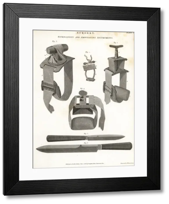 Framed Print : Surgical equipment from the 19th century