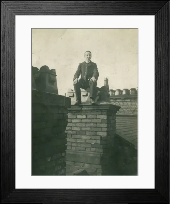 Framed Print : Man Atop Chimney, Newcastle-upon-Tyne, Northumberland Framed Print : Man Atop Chimney, Newcastle-upon-Tyne, Northumberland
