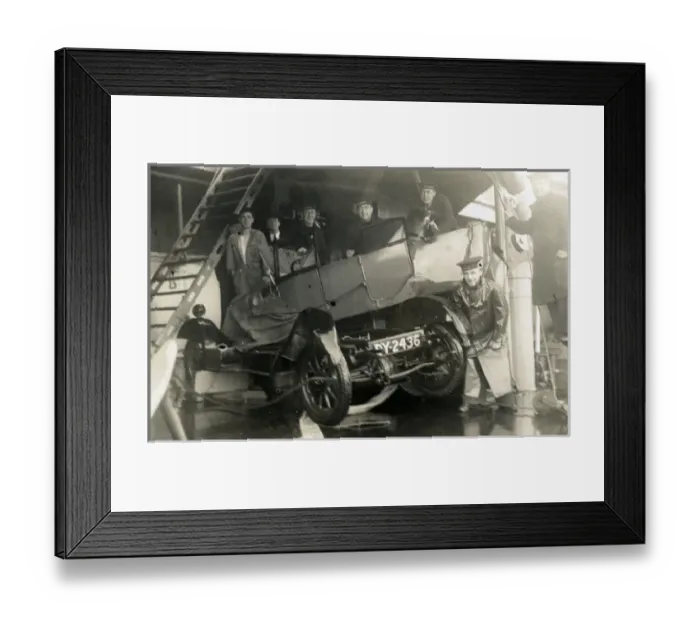 Framed Print : Vintage Car Wreck on Ship (possibly a Morris) Framed Print : Vintage Car Wreck on Ship (possibly a Morris)